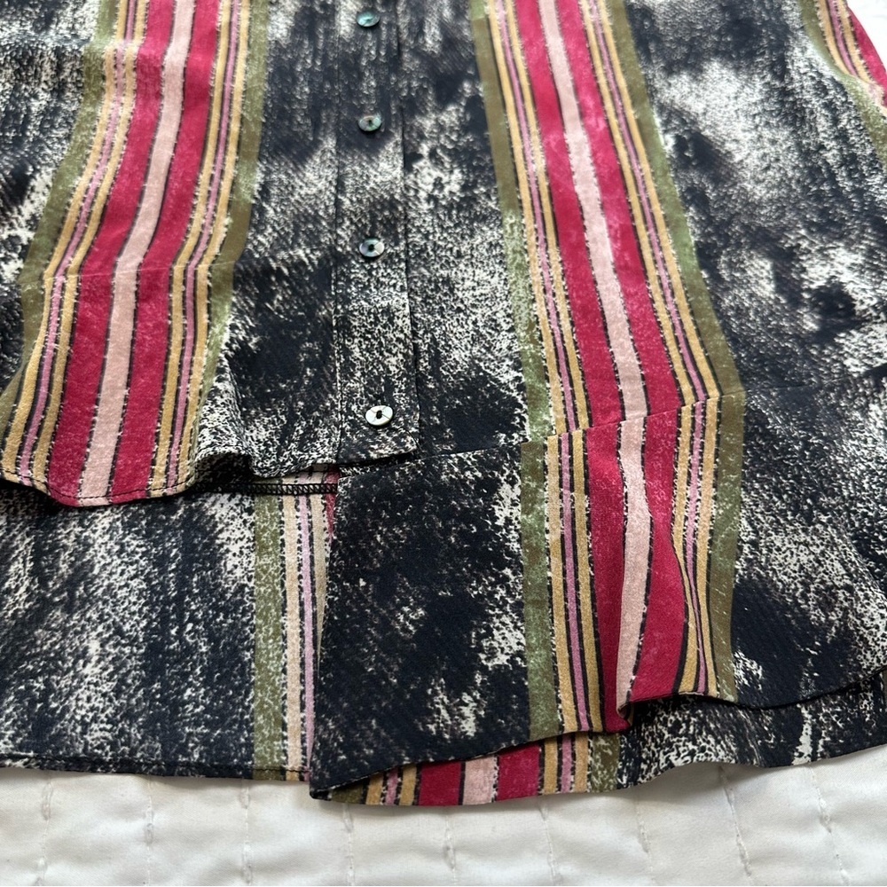 Artelier 100% Silk Nicole Miller Women's Blouse  Multicolored Print In Size S - Picture 6 of 13